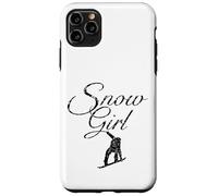 Carcasa para iPhone 11 Pro MAX Snow Girl (Negro Vintage) Snowboard Snowboarder