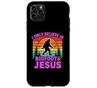 Carcasa para iPhone 11 Pro MAX Solo Creo en el Divertido Dios Retro de Bigfoot y Jesús, Sasquatch
