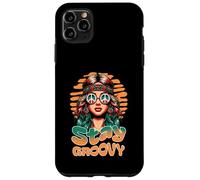 Carcasa para iPhone 11 Pro MAX Stay Groovy Retro Hippie Woman Peace Sign Sunset