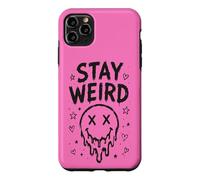 Carcasa para iPhone 11 Pro MAX Stay Weird Creepy Smile Humor gótico Estética Espeluznante