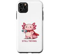 Carcasa para iPhone 11 Pro MAX Still Trying | Cute Superhero Axolotl Gym Motivación