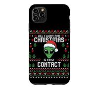 Carcasa para iPhone 11 Pro MAX Suéter Feo de Navidad de First Contact Alien UFO