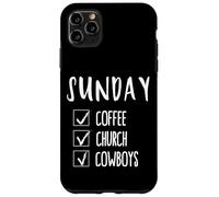 Carcasa para iPhone 11 Pro MAX Sunday Coffee Iglesia Cowboys Divertido Regalo del Día de la Madre para Mamás