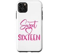 Carcasa para iPhone 11 Pro MAX Sweet Sixteen para niñas, Color Rosa, 16 años, 16 cumpleaños