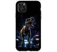 Carcasa para iPhone 11 Pro MAX T-Rex Dinosaur Roaring City at Night Graphic Design Japanese