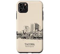 Carcasa para iPhone 11 Pro MAX Tacoma Washington Vintage Horizonte Dibujo