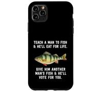 Carcasa para iPhone 11 Pro MAX Teach A Man To Fish - Cita inspiradora, Color Azul Jaspeado