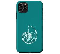 Carcasa para iPhone 11 Pro MAX Teal Minimalista Nautilus Shell Line Art Ocean