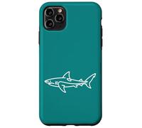 Carcasa para iPhone 11 Pro MAX Teal Shark Line Art Minimalista Surfer