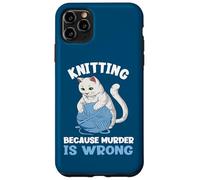 Carcasa para iPhone 11 Pro MAX Tejer Porque asesinar está Mal, Divertido Amante de los Gatos tejiendo