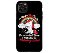 Carcasa para iPhone 11 Pro MAX Tengo el Pelo Rojo Porque Dios sabía Que necesitaba una Etiqueta de Advertencia