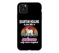 Carcasa para iPhone 11 Pro MAX Terapeuta de curación cuántica, diseño Vintage de Unicornio, Puesta de Sol