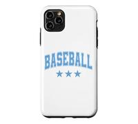 Carcasa para iPhone 11 Pro MAX Texto Retro clásico de Baseball All Light Blue Stars