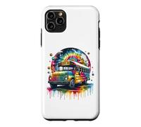 Carcasa para iPhone 11 Pro MAX Tie Dye School Bus Art Psychedelic Retro Colors Futuristic