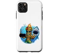 Carcasa para iPhone 11 Pro MAX Tiki Man Shark Selfie - Funny Island Ocean Vibes Tropical