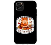 Carcasa para iPhone 11 Pro MAX Tis The Season Hámster Otoño Otoño Calabaza Especias Hojas