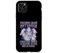 Carcasa para iPhone 11 Pro MAX Touching Grass ISN’t Enough Gato Meme Humor Protesta