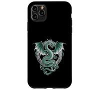 Carcasa para iPhone 11 Pro MAX Tribal Irlandés Verde Celta Nudo Fantasía Celta Dragón Cottage