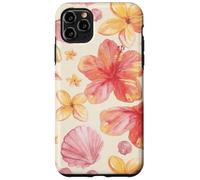 Carcasa para iPhone 11 Pro MAX Tropical Hibiscus Seashells Summer Floral Pattern