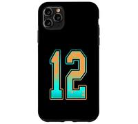Carcasa para iPhone 11 Pro MAX Uniforme de Jugador número 12, Color Verde Menta, Verde Azulado, Naranja, número 12