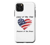 Carcasa para iPhone 11 Pro MAX USA Corazón - Land of The Free Because of The Brave