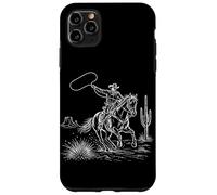 Carcasa para iPhone 11 Pro MAX Vaquero Montando Caballo Western Rodeo Rancho Vida Texas Salvaje Oeste