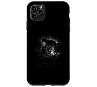 Carcasa para iPhone 11 Pro MAX Vaquero Solitario por fogata con Caballo Noche