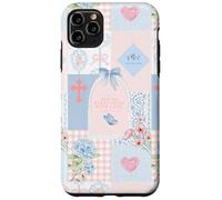 Carcasa para iPhone 11 Pro MAX Verso bíblico Rosa Pastel Cristiano fe Religiosa Floral