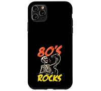 Carcasa para iPhone 11 Pro MAX Vintage 80s Rocas Cantando Esqueleto Retro Rock Música