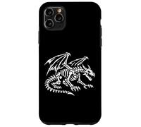 Carcasa para iPhone 11 Pro MAX Vista Lateral Esqueleto Dragón Huesos Alados Gótico Vector Obra De Arte