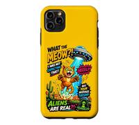 Carcasa para iPhone 11 Pro MAX What The Meow Funny Cat UFO Abduction Sci-Fi Alien
