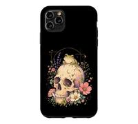 Carcasa para iPhone 11 Pro MAX Witchy Cottagecore Skull Flowers Frog Goblincore Estética