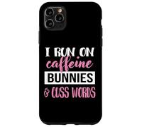 Carcasa para iPhone 11 Pro MAX Womens Girls I Run On Bunnies & Caffeine Bunny Lover