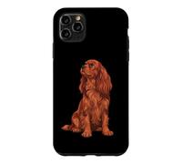 Carcasa para iPhone 11 Pro MAX Womens Sitting Ruby Cavalier King Charles Spaniel Lover