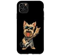 Carcasa para iPhone 11 Pro MAX Yorkshire Terrier Rock Dog Music Lover Gráfico Juguetón Sharp