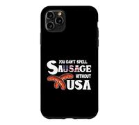 Carcasa para iPhone 11 Pro MAX You Cant Spell Sausage Without USA 4th of July American Flag