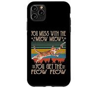 Carcasa para iPhone 11 Pro MAX You Mess with The Meow You Get The Peow Funny Cat with Gun