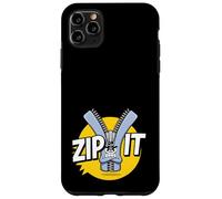 Carcasa para iPhone 11 Pro MAX Zip It Sassy Sarcástico Diciendo Rude Shup Up Zipper Juego de Palabras