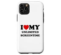 Carcasa para iPhone 11 Pro Me Encanta (corazón) mi Tiempo de Pantalla Ilimitado