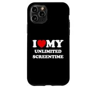 Carcasa para iPhone 11 Pro Me Encanta (corazón) mi Tiempo de Pantalla Ilimitado