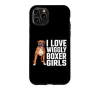 Carcasa para iPhone 11 Pro Me Encanta Wiggly Boxer Girls, Divertido Meme de Perro bóxer para Mascotas