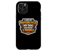 Carcasa para iPhone 11 Pro Me Gusta mi Motocicleta mi Perro y Tal Vez 3 Personas Moto Broma