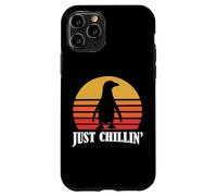 Carcasa para iPhone 11 Pro Mens Womens Kids Retro Vintage Just Chillin' Penguin Lover