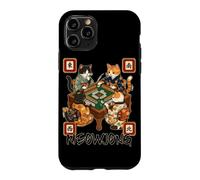 Carcasa para iPhone 11 Pro Meowjong Cat Playing Mahjong Game Juego Chino Tradicional