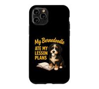 Carcasa para iPhone 11 Pro Mi Bernedoodle se comió mis Planes de lecciones Funny Teacher