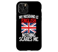 Carcasa para iPhone 11 Pro Mi Esposo es inglés Nada me Asusta Esposo Divertido