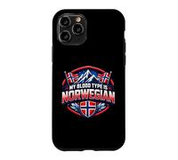 Carcasa para iPhone 11 Pro Mi Tipo de Sangre es Noruega Bandera Noruega Herencia de Noruega