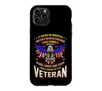 Carcasa para iPhone 11 Pro Militar Veterano Estadounidense Ganado con Sudor de Sangre y lágrimas