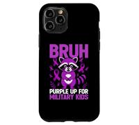 Carcasa para iPhone 11 Pro Military Child Month Raccoon, Purple Up for Military Kids