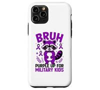 Carcasa para iPhone 11 Pro Military Child Month Raccoon, Purple Up for Military Kids